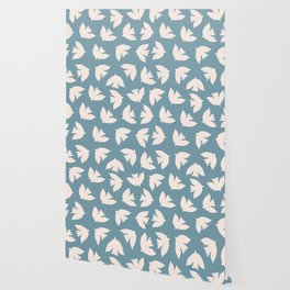Henri Matisse Inspired Flying Doves Bird Pattern Wallpaper