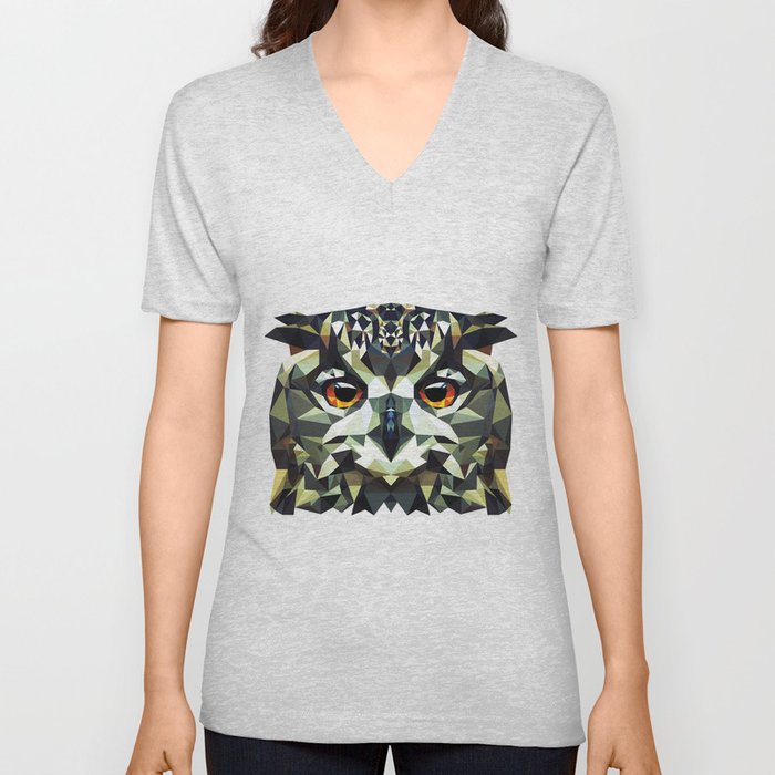 Polygon Owl V Neck T Shirt
