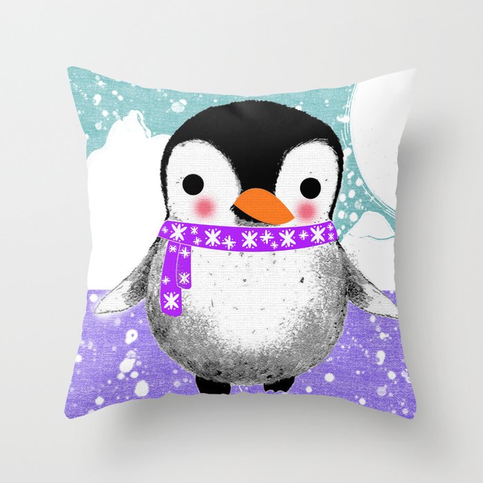 Baby Penguin Throw Pillow