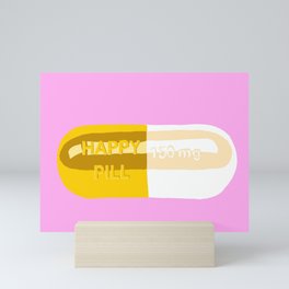 Happy Pill Pink Mini Art Print