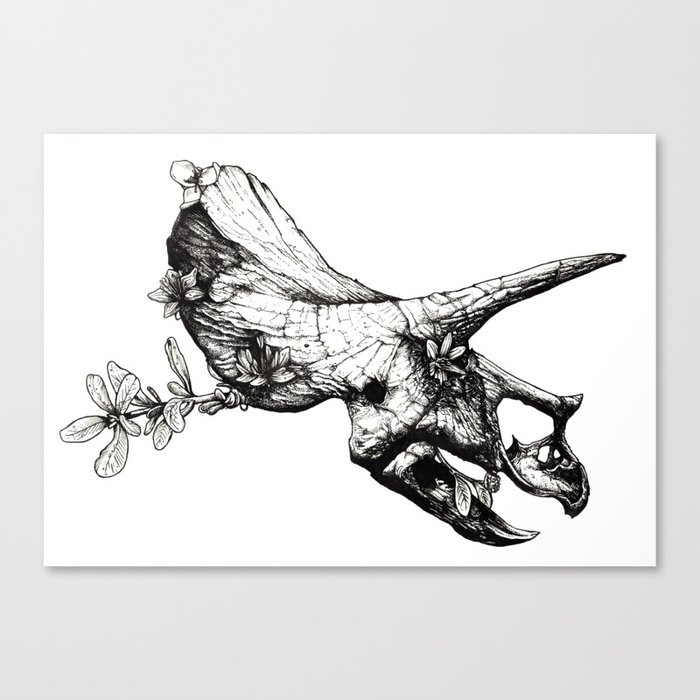 Jurassic Bloom - The Horned. Canvas Print