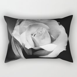 Black and white veiled white rose Rectangular Pillow
