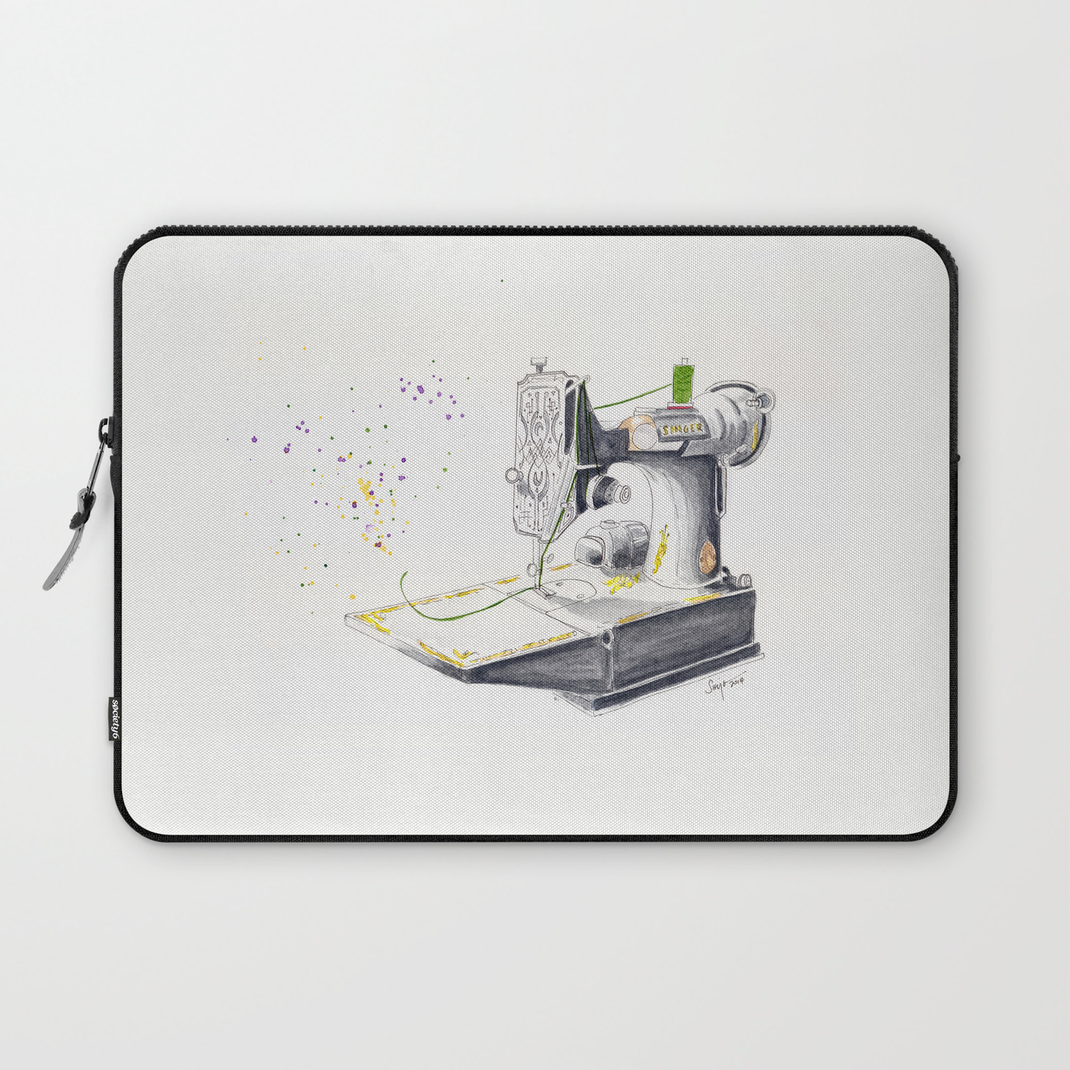 Vintage Singer Featherweight 221 Laptop Sleeve
