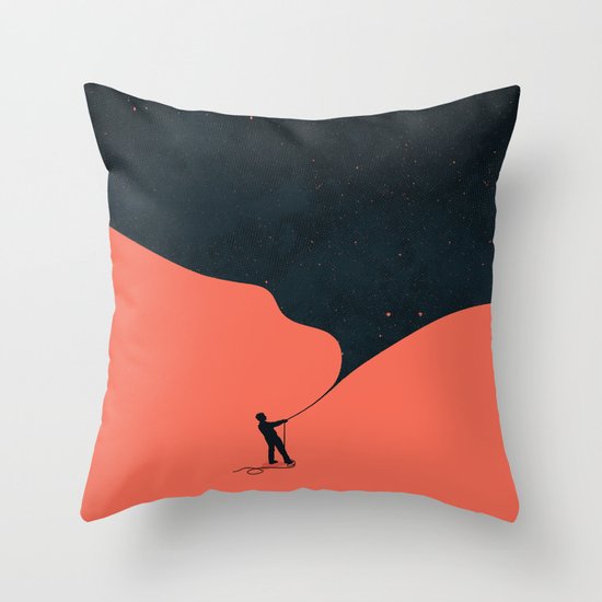 Night fills up the sky Throw Pillow