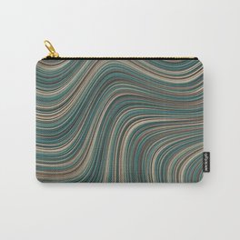 MANITOULIN forest colours of aquamarine green and brown in abstract waves design Carry-All Pouch
