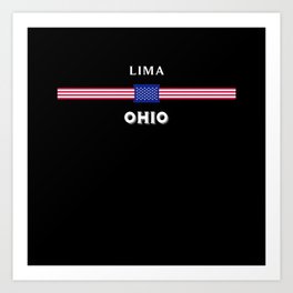 Lima Ohio Art Print | Lima Usa Flag, Lima Ohio Gifts, Usa Flag Vintage, Ohio State, Graphicdesign, Ohio Ctiy, Lima, Usa Flag, Lima 4Th Of July, America 