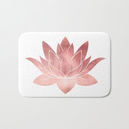 Pink Lotus Flower | Watercolor Texture Bath Mat