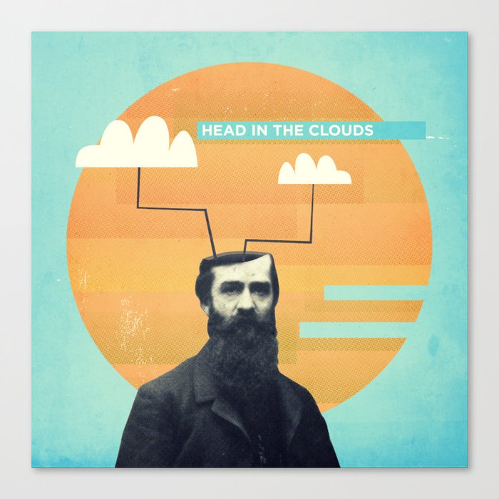 head in the clouds Canvas Print