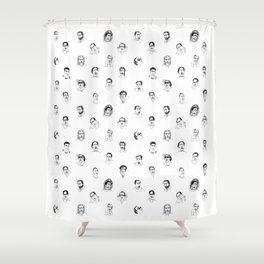 100 Portraits of Nicolas Cage, smaller pattern Shower Curtain