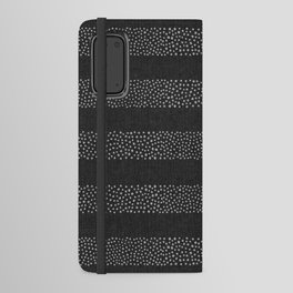 angrand stipple stripes - charcoal Android Wallet Case