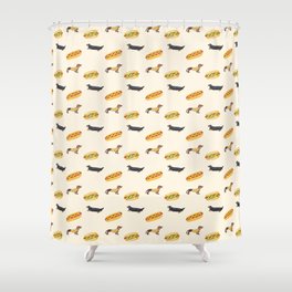 Hot Dogs (Ivory) Shower Curtain