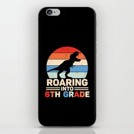 Roaring Into 6th Grade Vintage Dinosaur iPhone Skin