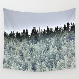 Scottish Highlands Evergreen Pine Forest in I Art and Afterglow Wall Tapestry