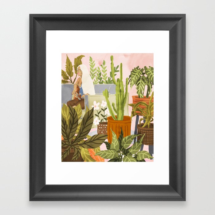 Playing For My Plants Framed Art Print