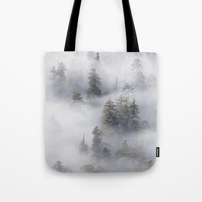 Forest In The Sky - Redwood National Park Foggy Trees Tote Bag