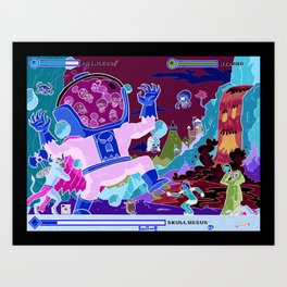 Princess Planet Boss Battle 10 - Skullossus Art Print