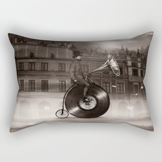 Music Man in the City, by Eric Fan and Viviana González Rectangular Pillow