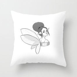 “Fairy” 2022 Inktober Day 24 [Line Art] Throw Pillow
