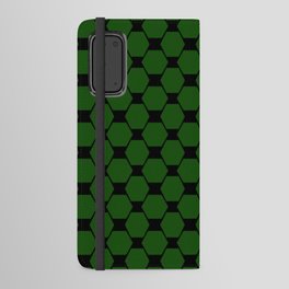 Green hexagon geometric retro pattern Android Wallet Case