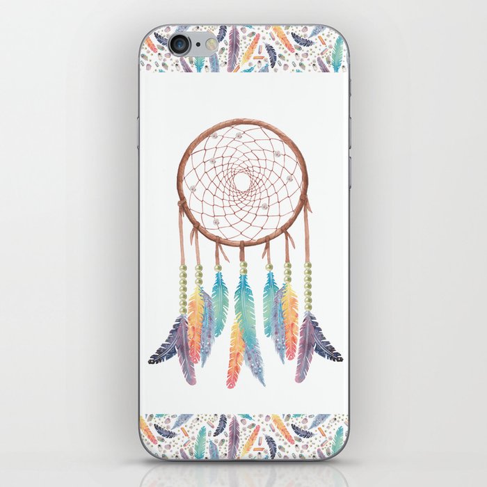 Gypsy Dreams Dreamcatcher on white with Gypsy Dreams Trim iPhone Skin