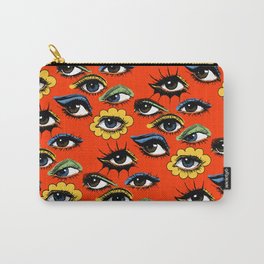 60s Eye Pattern Carry-All Pouch | Curated, Eye, Pattern, 60S, Vintage, Digital, Ink Pen, Eyes, Illustration, Drawing 