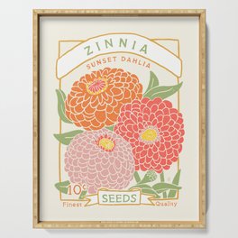 Zinnia Seed Packet  Serving Tray