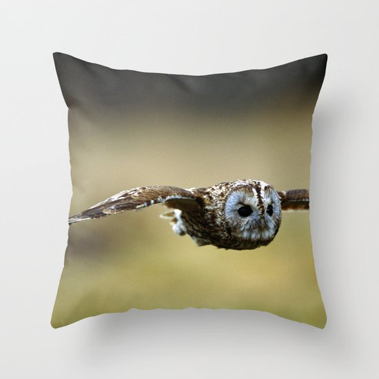 FLIGHT OF THE TAWNY OWL Throw Pillow
