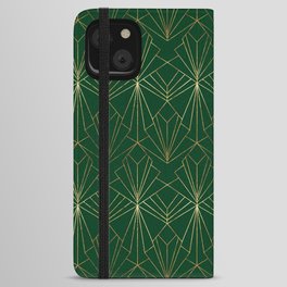 Art Deco in Emerald Green - Large Scale iPhone Wallet Case