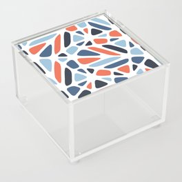 Abstract Modern Cell Pattern - Blue and Red Acrylic Box