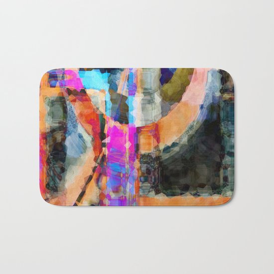 Artful Spirit Mosaic Colorful Geometric Abstract Bath Mat