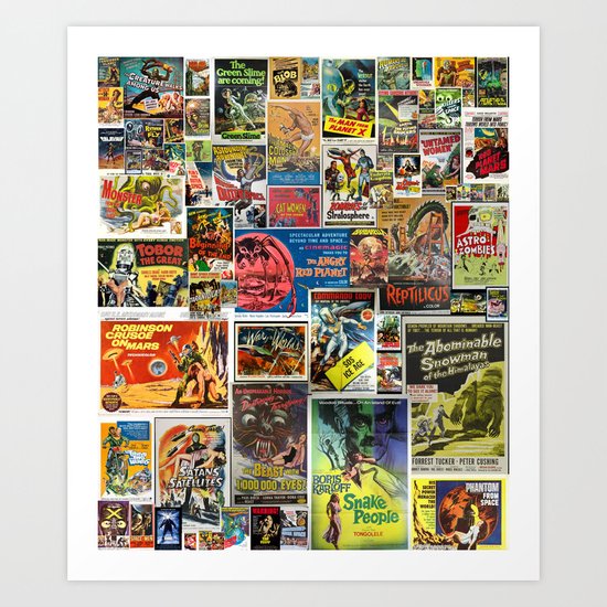 Vintage Sci-Fi Movie Posters | Collage Art Print