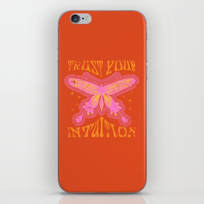 Groovy Butterfly, 60s Wall Poster, 70s Home decor, Hippie print, Psychedelic art print iPhone Skin