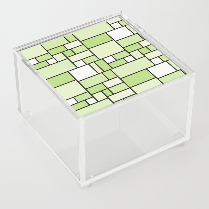Green Geometric Pattern Design Acrylic Box