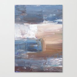 Blue Brown Abstract Modern Painting Canvas Print