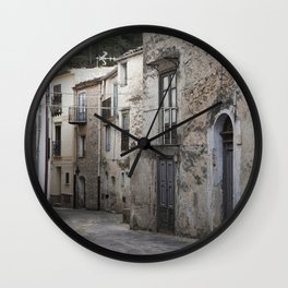 Sicilian Alley in Caltabellotta Wall Clock