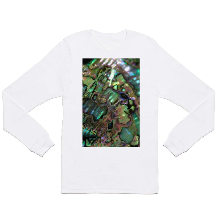 Oil Slick Abalone Mother Of Pearl Long Sleeve T Shirt by TheMermaidLagoon