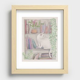 Book Cat Recessed Framed Print