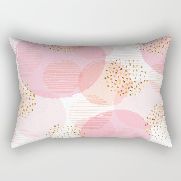 Pink Circles Rectangular Pillow