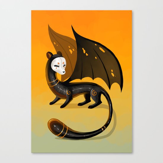 Black Stoat Canvas Print