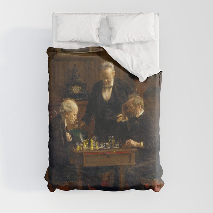 The Chess Players by Thomas Eakins (1876) Duvet Cover
