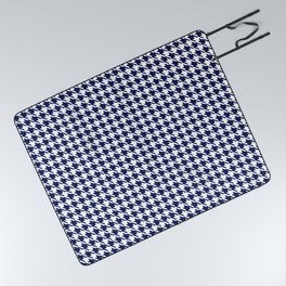 PreppyPatterns™ - Modern Houndstooth - navy blue and white Picnic Blanket