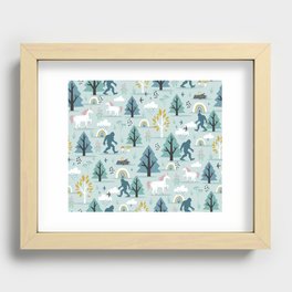 believe in wild things and rainbows Recessed Framed Print