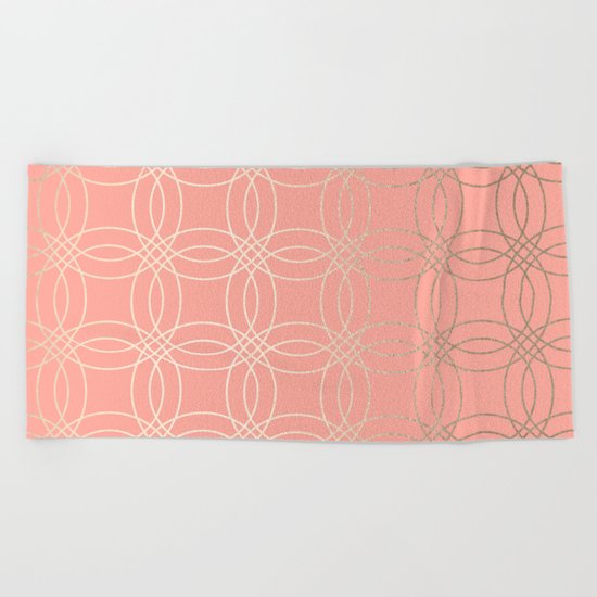 Simply Vintage Link in White Gold Sands and Salmon Pink Beach Towel