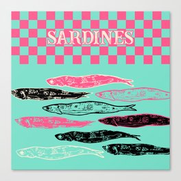 Retro Sardines Canvas Print