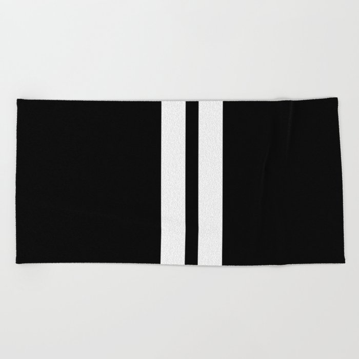 Black and White Big Stripe Beach Towel