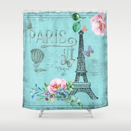 Paris - my blue love Shower Curtain