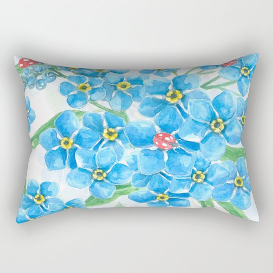 Forget me not seamless floral pattern Rectangular Pillow
