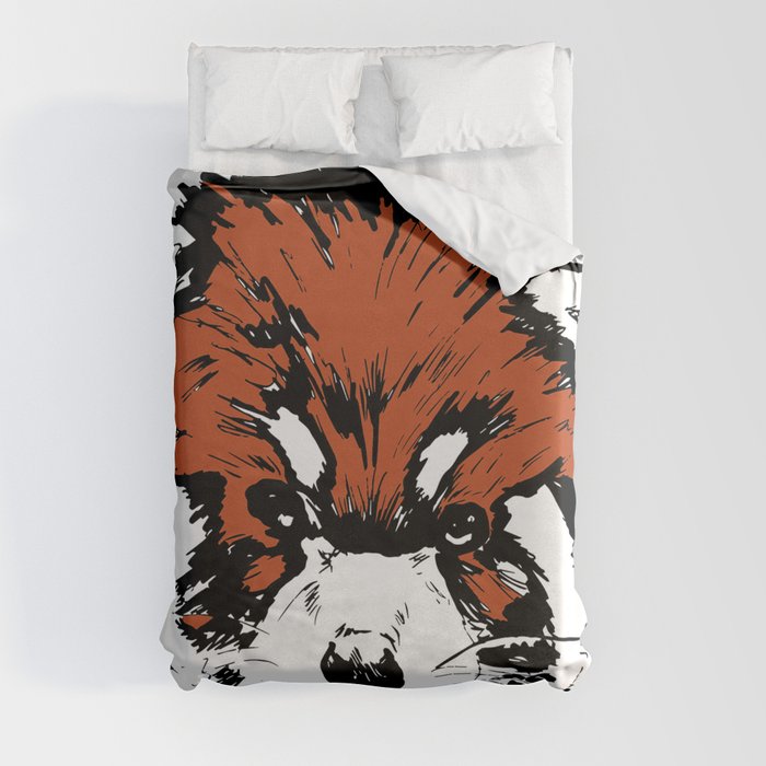 Red Panda Parry (Colour) Duvet Cover