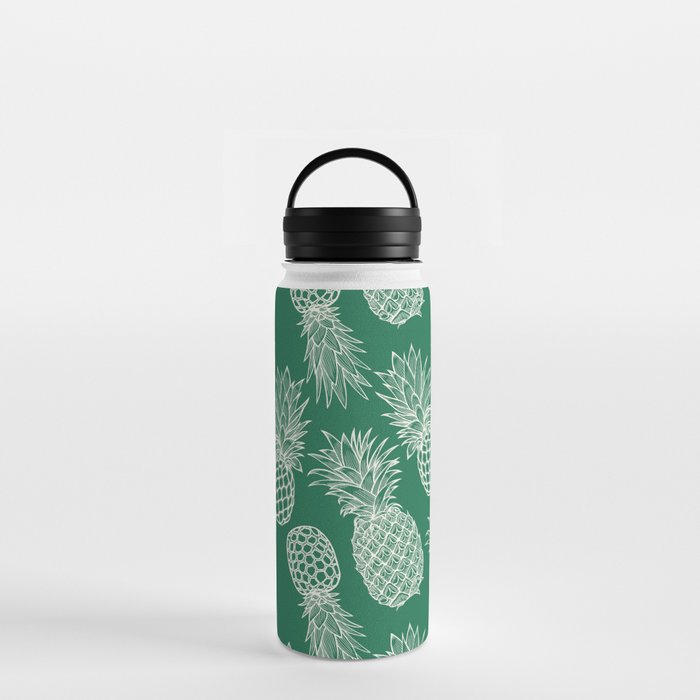 Fresh Pineapples Teal & White Water Bottle