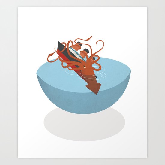 Colossal Squid! Art Print